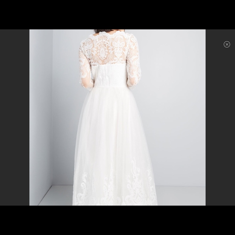Modcloth White Lace Maxi Gown Super RARE - Picture 5 of 7